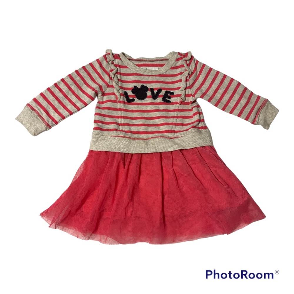 Baby GAP X Disney Love Ruffle Tulle Hemmed Sweater Dress size 2 Toddler